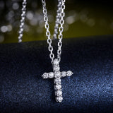FANCIME "Mini Minnie" Diamond Cross 14K White Gold Necklace Detail