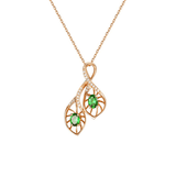 FANCIME "Never Be Apart" Green Tourmaline 18K Solid Rose Gold Necklace Main