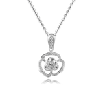 FANCIME "White Blossom" Flower Pave 18K White Gold Necklace Main