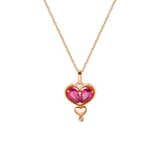 FANCIME "True Heart" Natural Ruby 18K Solid Rose Gold Necklace Main