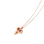 FANCIME "True Heart" Natural Ruby 18K Solid Rose Gold Necklace Back