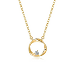 FANCIME "The One" Gold Mobius Open Circle 14K Solid Yellow Necklace Main