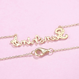 FANCIME "You Are My Sunshine" Monogram Word 14K Solid Yellow Gold Necklace Full