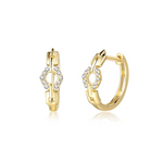 FANCIME Diamond Chain Link 14K Yellow Gold Hoop Earrings Main