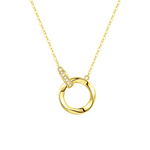 FANCIME "Mobius Circle" 14K Solid Yellow Gold Necklace Main