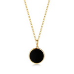 FANCIME Natural Black Onyx 14K Yellow Gold Necklace Main