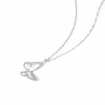 FANCIME "Brilliant White" Flying Butterfly 14K White Gold Necklace Full