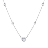 FANCIME "Real Heart" White Heart Halo CZ Sterling Silver Necklace Main