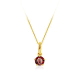 FANCIME Delicate January Birthstone Garnet 18K Yellow Gold Necklace Main