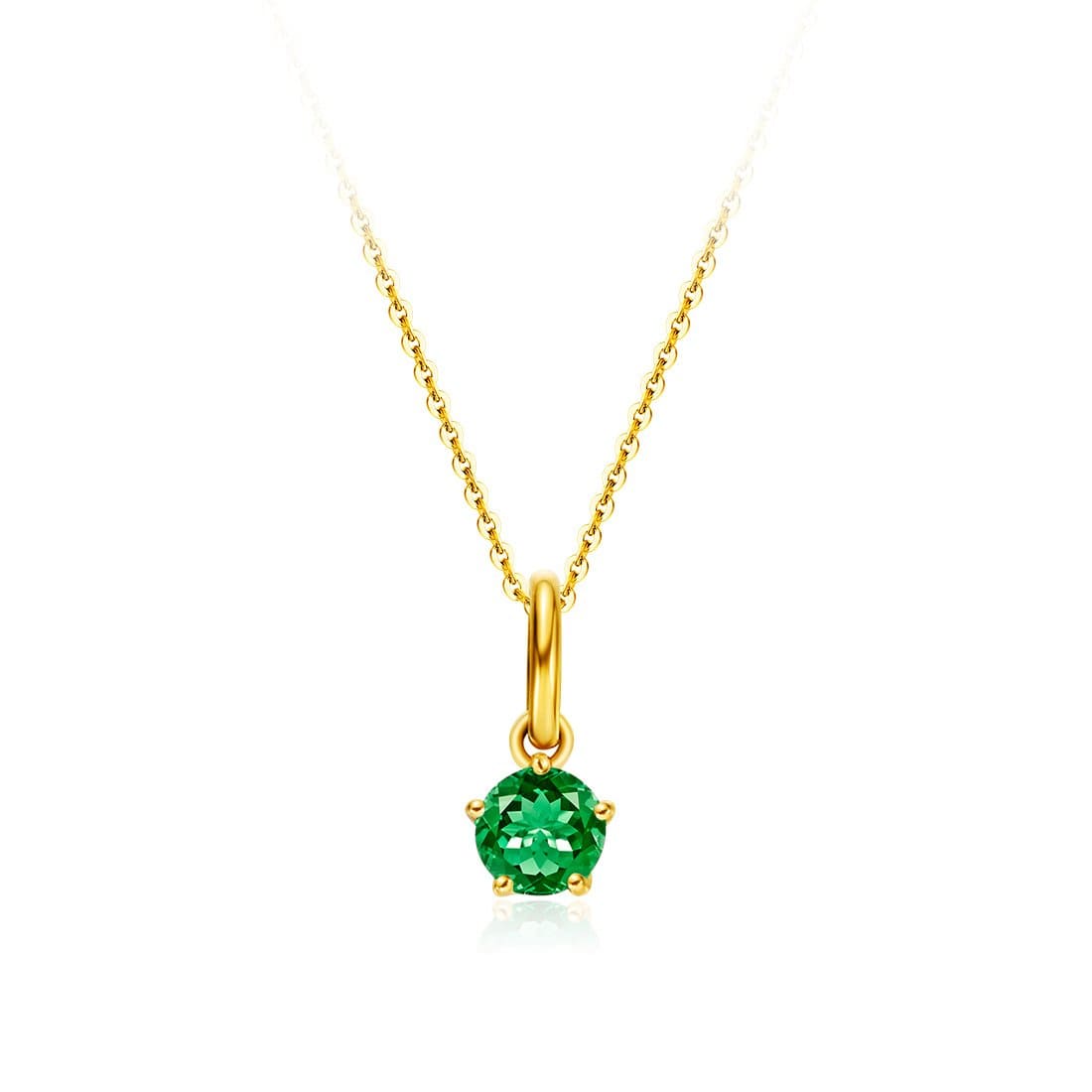 Classic Birthstone 18K Yellow Gold Necklace