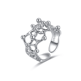 FANCIME "Genetic Romance" Love Unisex 925 Sterling Silver Open Ring Main