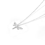 FANCIME CZ Dragonfly 14k Solid White Gold Necklace Back