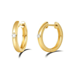 FANCIME Dainty Diamond 14K Yellow Gold Hoop Earrings Main 