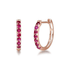 FANCIME Genuine Ruby 14k Rose Gold Hoop Earrings Main