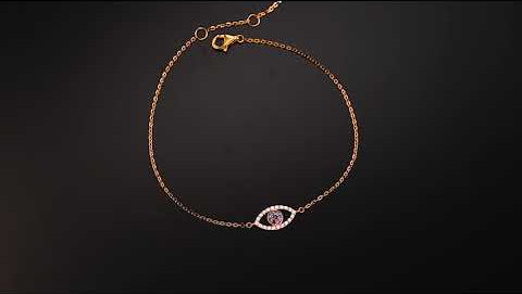 FANCIME Evil Eye 14K Solid Yellow Gold Necklace Video