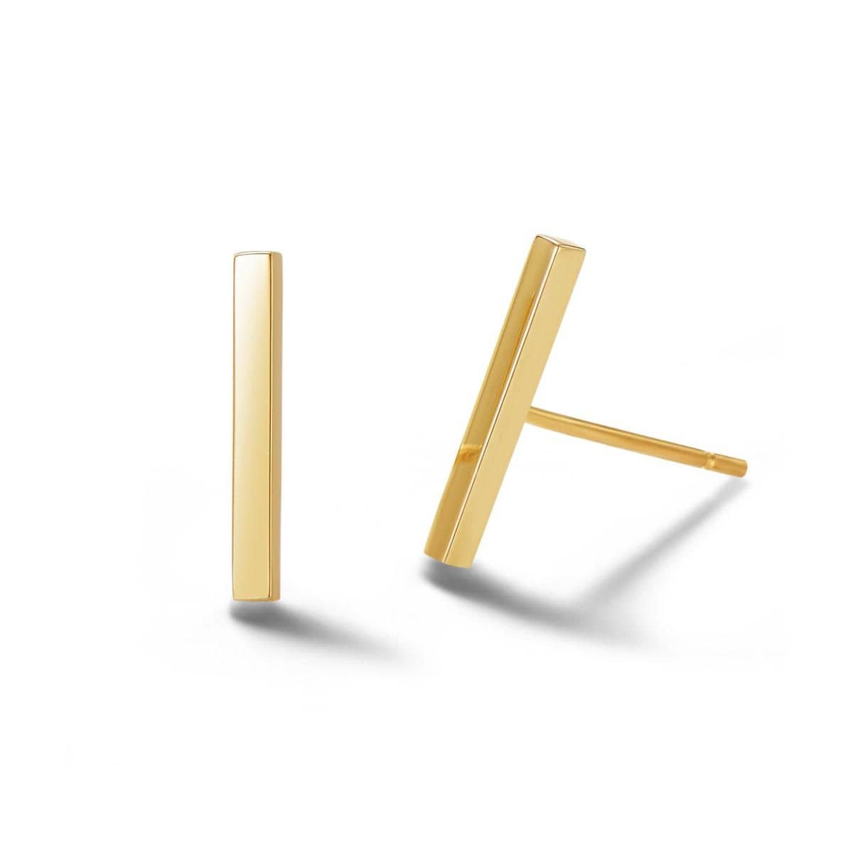 FANCIME Chime Bar 14K Yellow Gold Stud Earrings