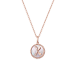 FANCIME Letter Initial Dainty 14K Rose Gold Necklace K Main