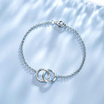 FANCIME "Connected "Mobius Circle Sterling Silver Bracelet Single