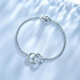 FANCIME "Connected "Mobius Circle Sterling Silver Bracelet Single