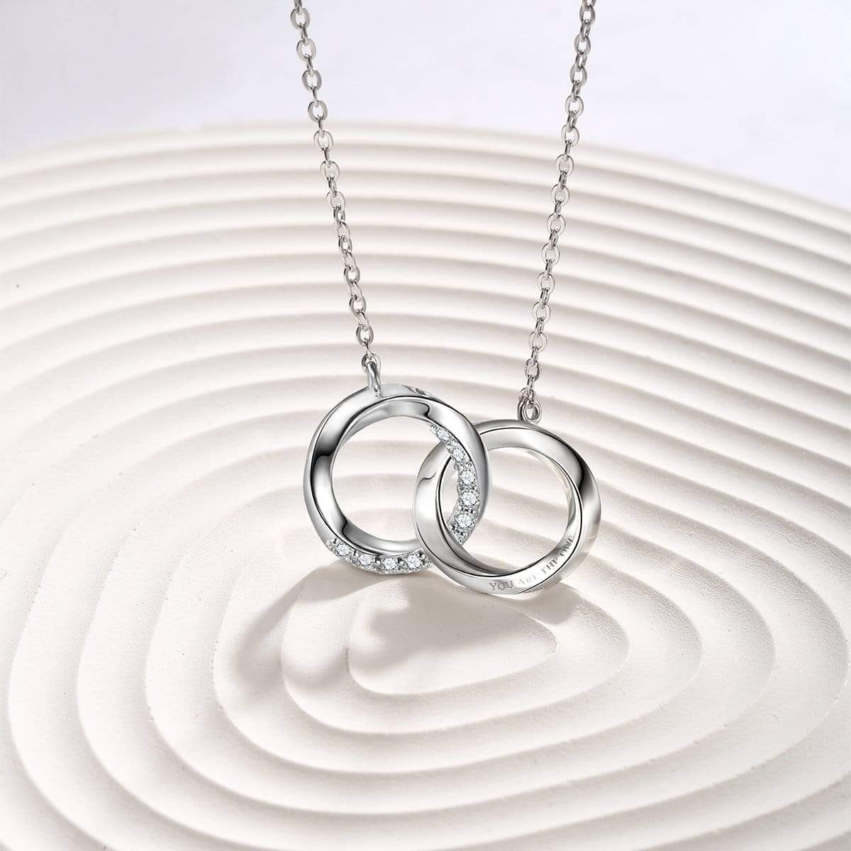Fanci "Connected" Mobius Matching Ring Sterling Silver Necklace Main