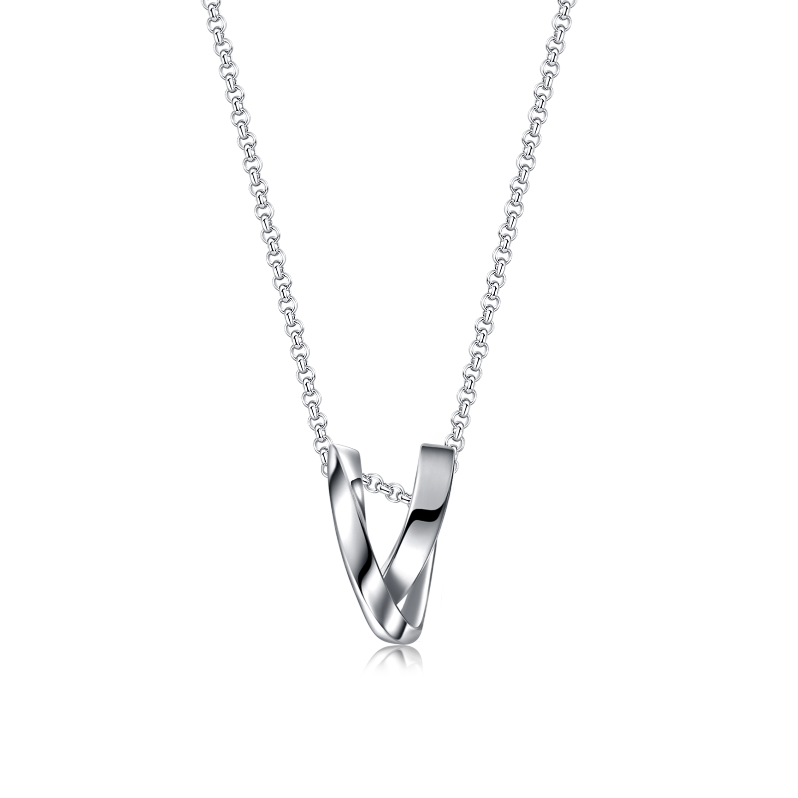 FANCIME "Unconditional Love" Mobius Loop Sterling Silver Necklace Male