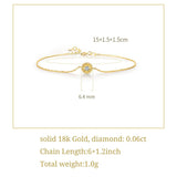 FANCIME Diamond Hope 18K Yellow Gold Bracelet Size