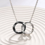 FANCIME "Together" Interlocking Ring Sterling Silver Necklace Male
