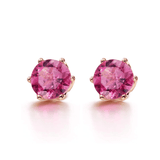 FANCIME Pink Tourmaline 14K Rose Gold Stud Earrings Main