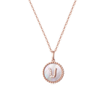 FANCIME "U" Initial Dainty Solid 14K Rose Gold Necklace Main