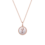 FANCIME "Y" Initial Dainty Solid 14K Rose Gold Necklace Main