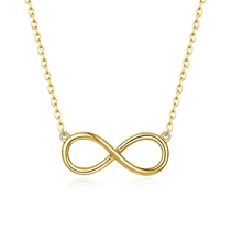 FANCIME "Ever Eternal" Shiny Infinity Symbol 14K Solid Gold Necklace Yellow Gold Main